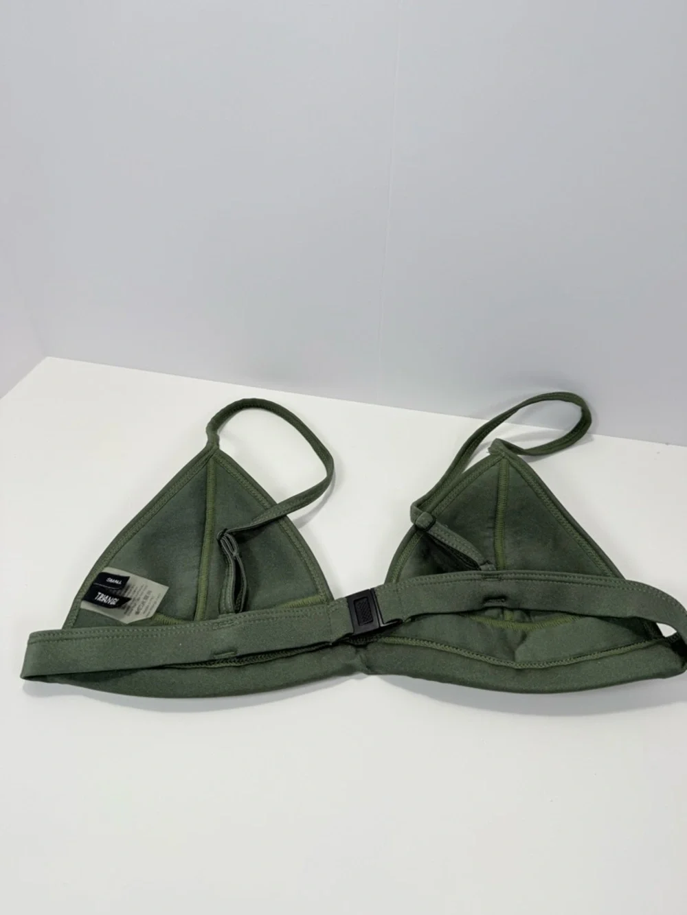 triangl swimwear Olive Green Crochet Triangle Bikini Top